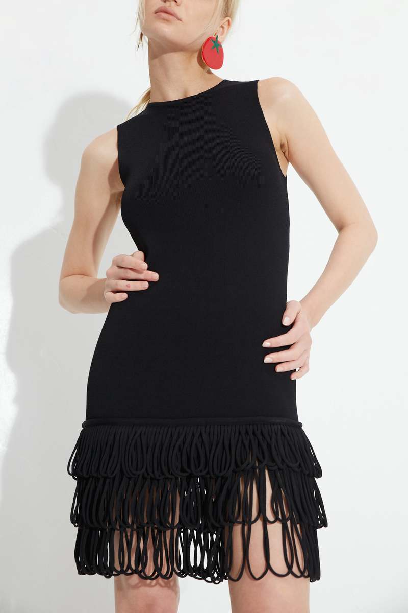 KNITWEAR NOVELTY Knits By Albers Mini Dress - Black | Garmentory