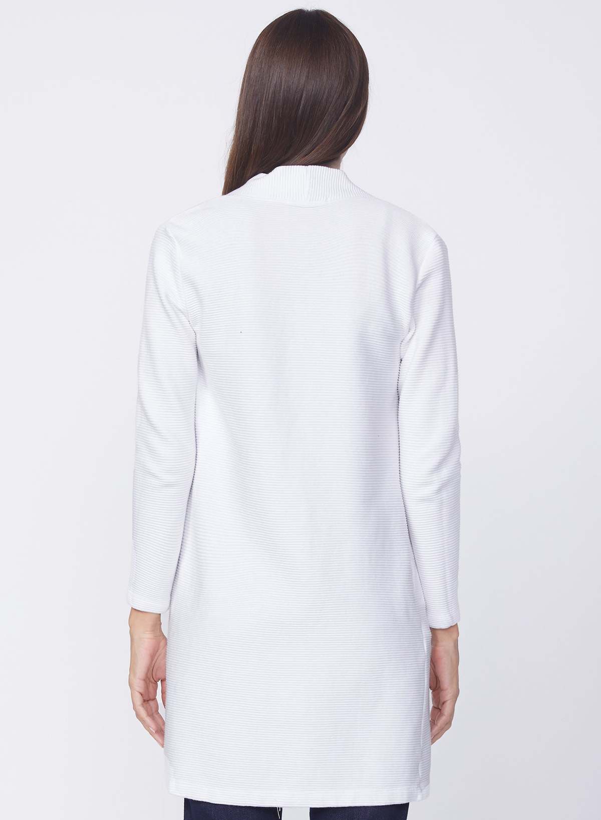 Stateside Horizontal Rib Duster Top - White - Image 2 of 2
