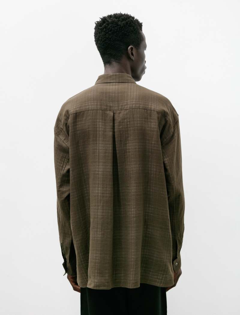 Polyploid Shirt Jacket B - Olive Check | Garmentory 