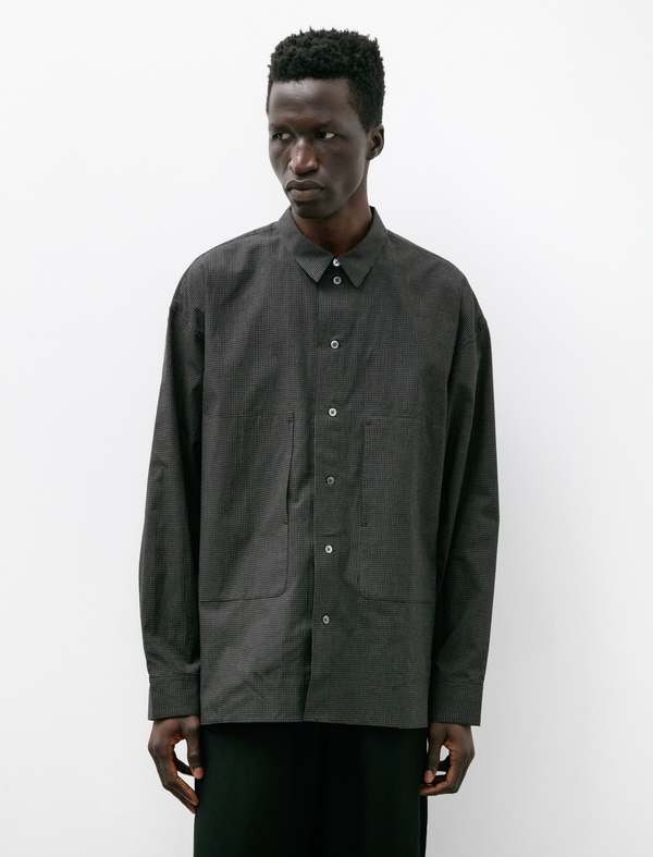 Polyploid Shirt Jacket C - Black Check | Garmentory