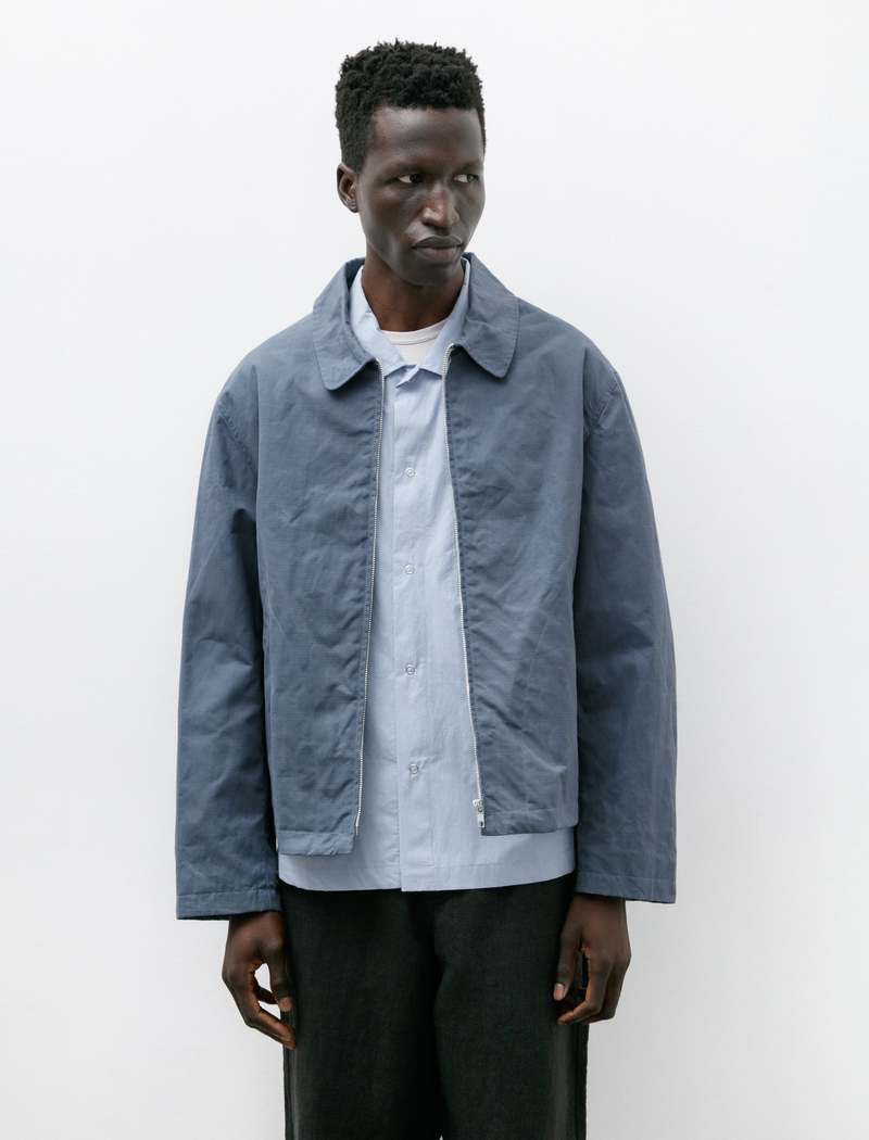 James Coward Waxed Ripstop Site Jacket - Dark Chambray | Garmentory