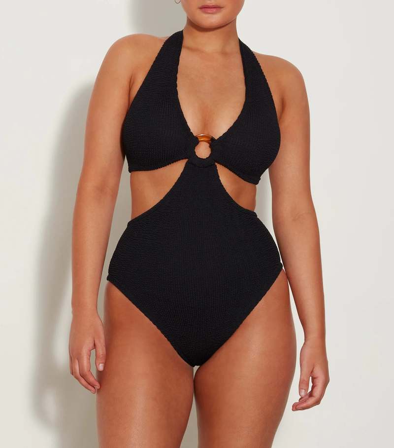 Hunza G URSULA SWIMSUIT - BLACK | Garmentory