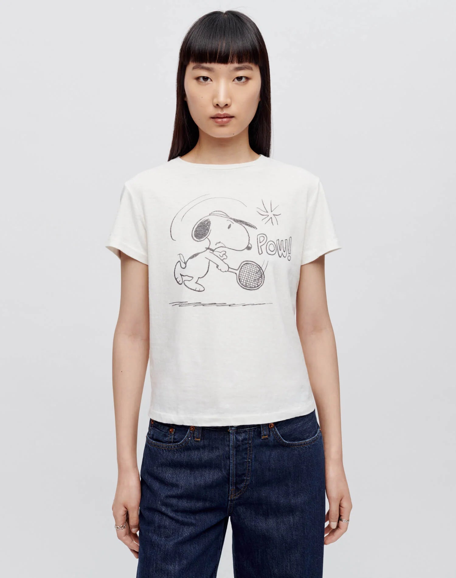 RE/DONE snoopy Tシャツ RE/DONE Classic Snoopy Tennis Tee | Bloomingdale's