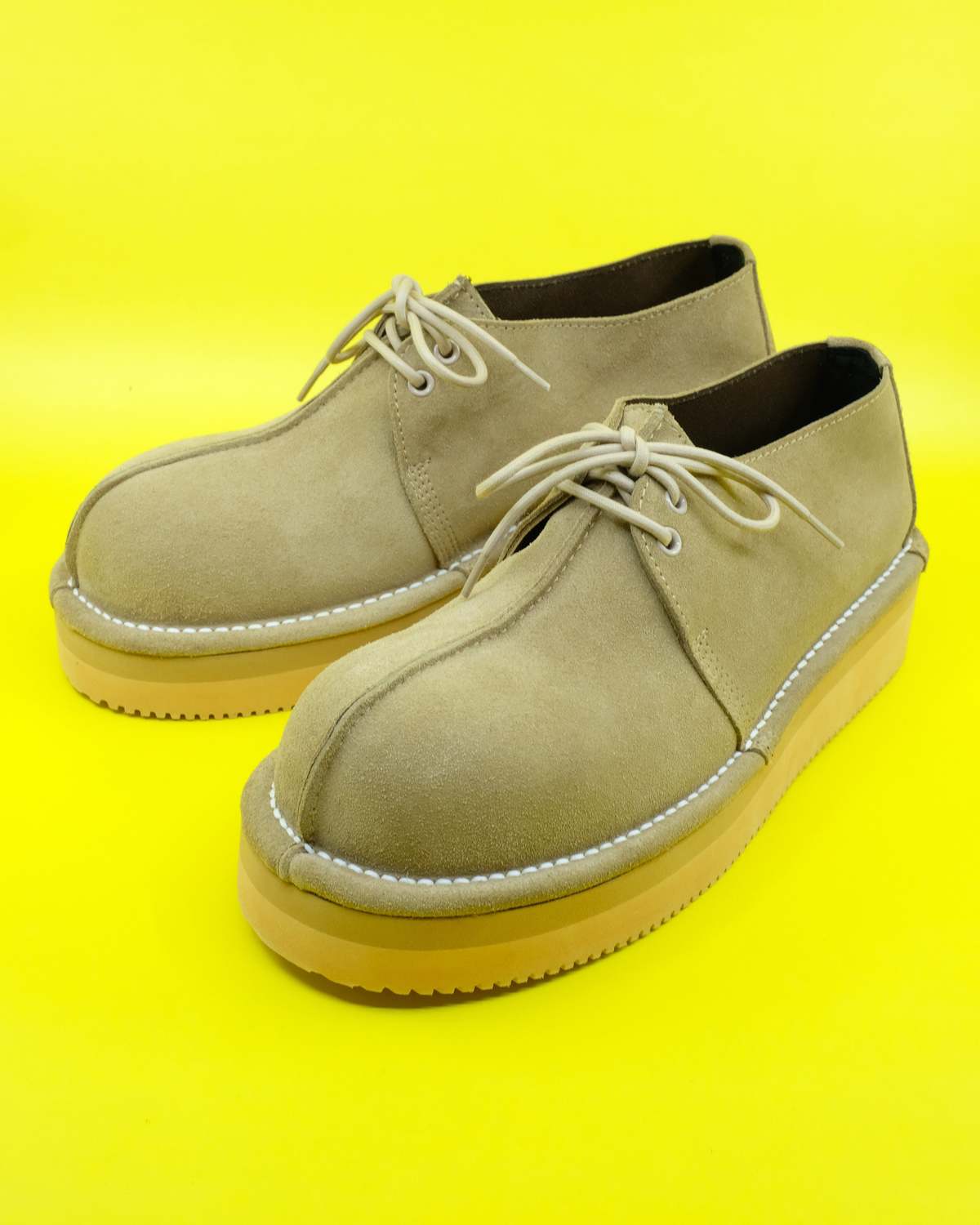 TAKAHIROMIYASHITA The Soloist. Beige Suede Platform Chukka