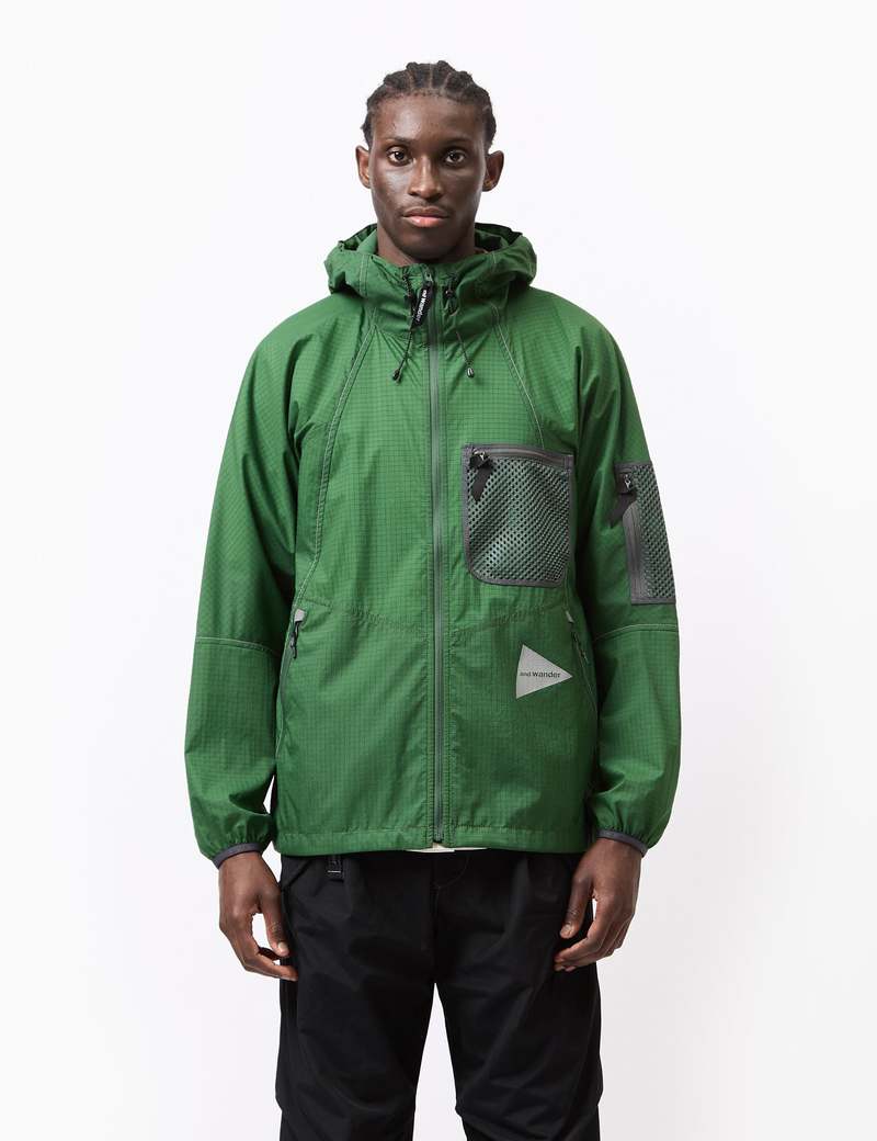 and Wander Rip Stop Breath Hooded Jacket - Green | Garmentory