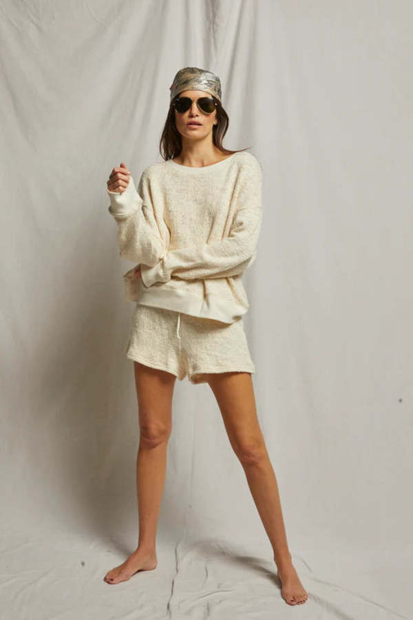 Perfect White Tee Juliette Cotton Mesh Pullover - Natural | Garmentory