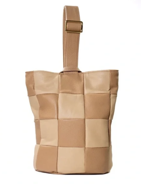 Primecut Leather Sling Bag - Check Patchwork