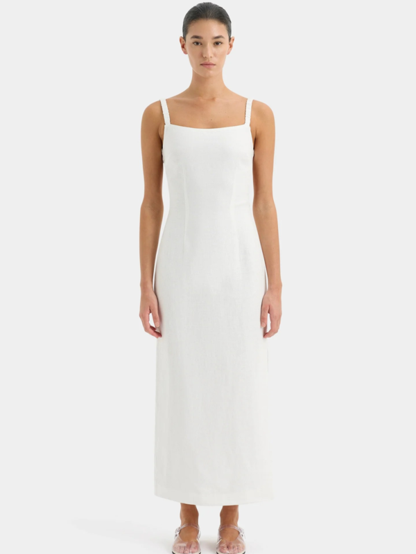 SIR. Primrose Ruched Midi Dress - Ivory | Garmentory SIR. Primrose Ruched Midi Dress - Ivory | Garmentory