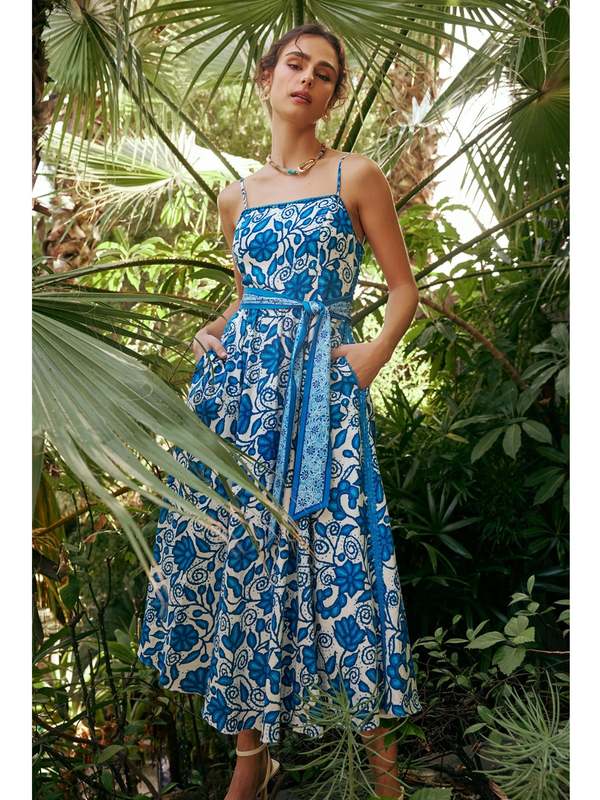 Current Air Willie Dress - Blue Multi on Garmentory Current Air Willie Dress - Blue Multi on Garmentory