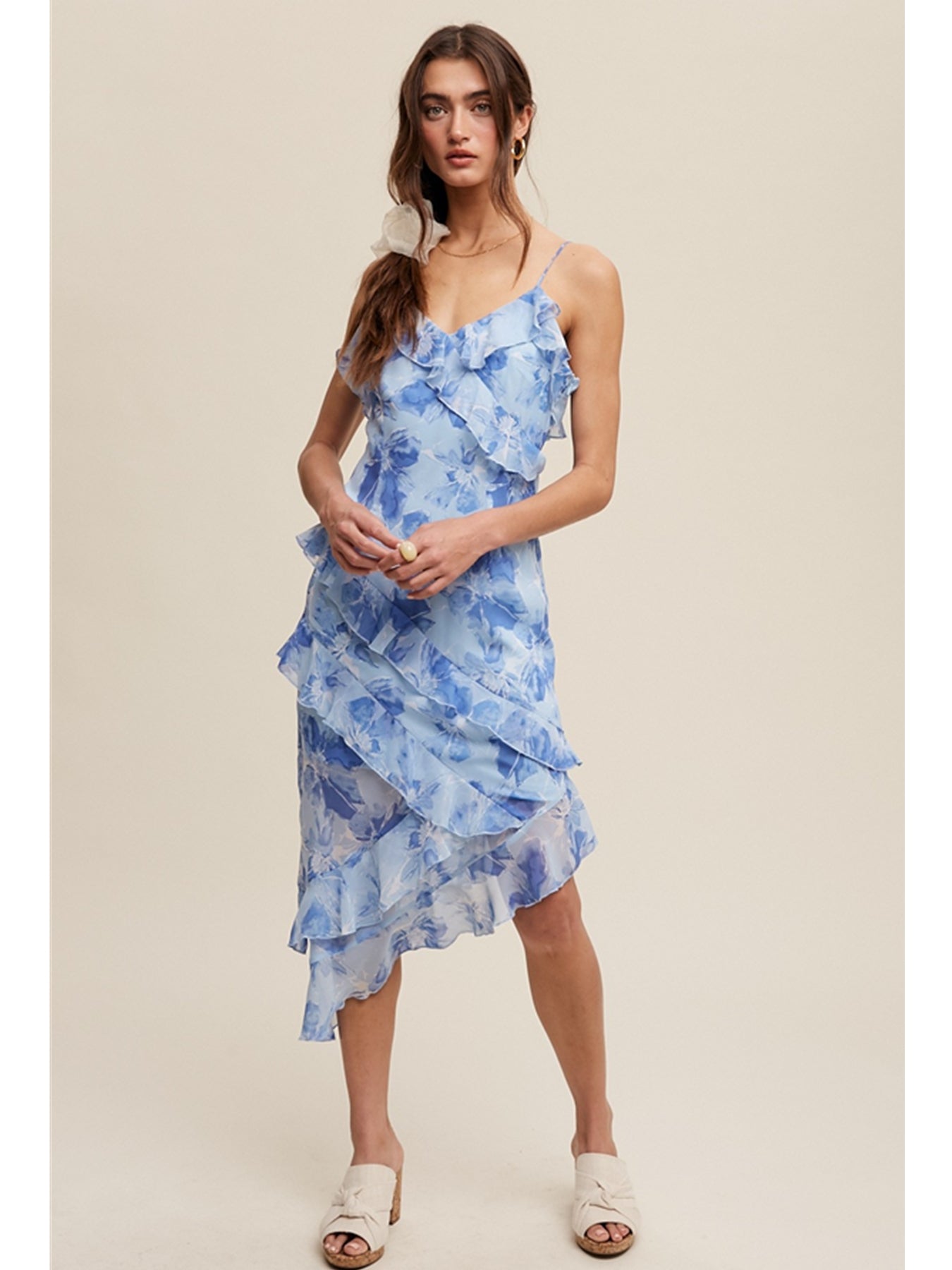 leith ruffle wrap maxi dress Quinton Ruffle Maxi Dress in Cream