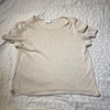 Cream Viscose Flutter Sleeve  Tee - Thumbnail 1
