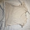 Cream Viscose Flutter Sleeve  Tee - Thumbnail 4