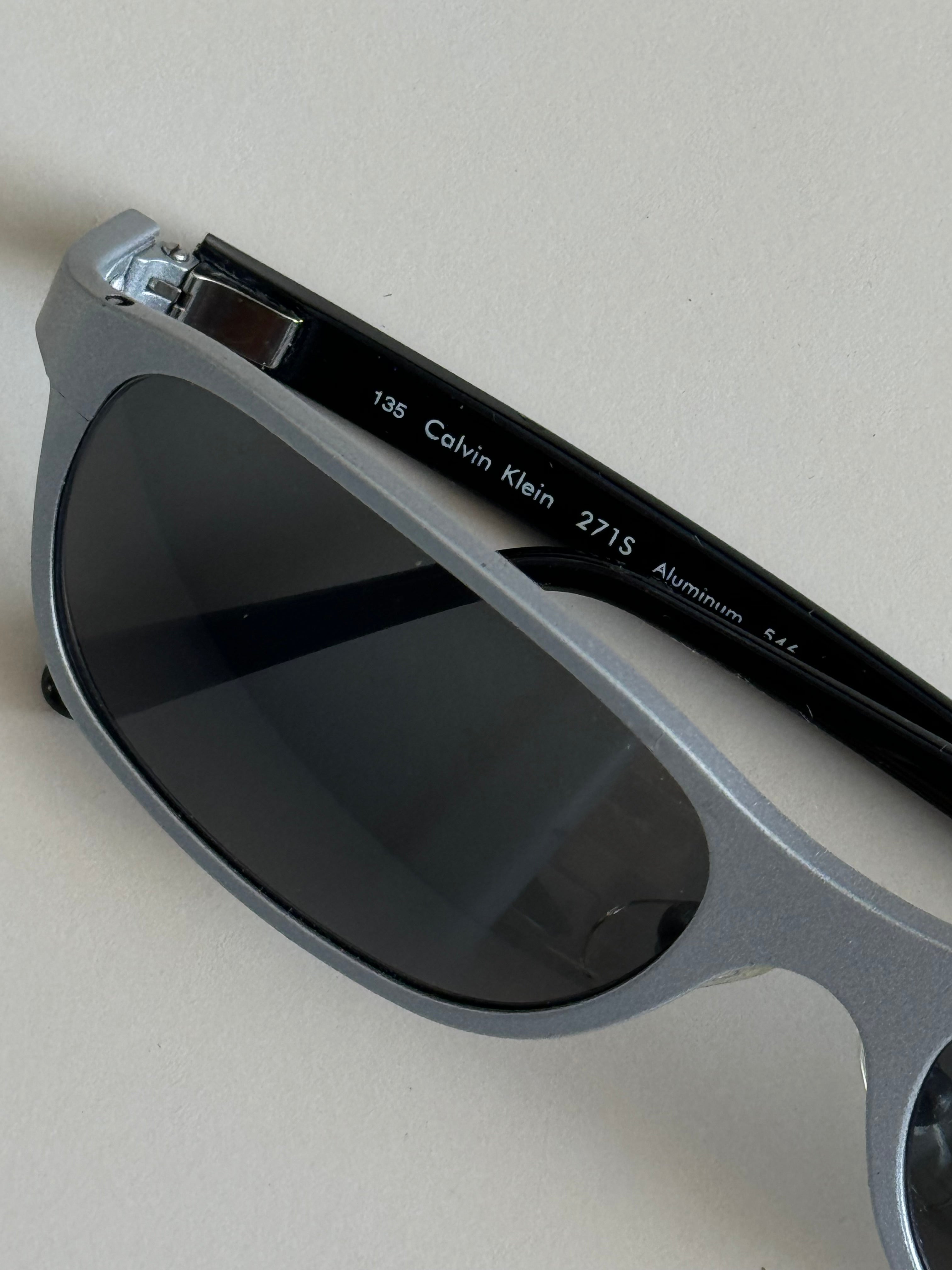 GOODSHOP BADSHOP Vintage 90s Muted Silver Calvin Klein Sunglasses 