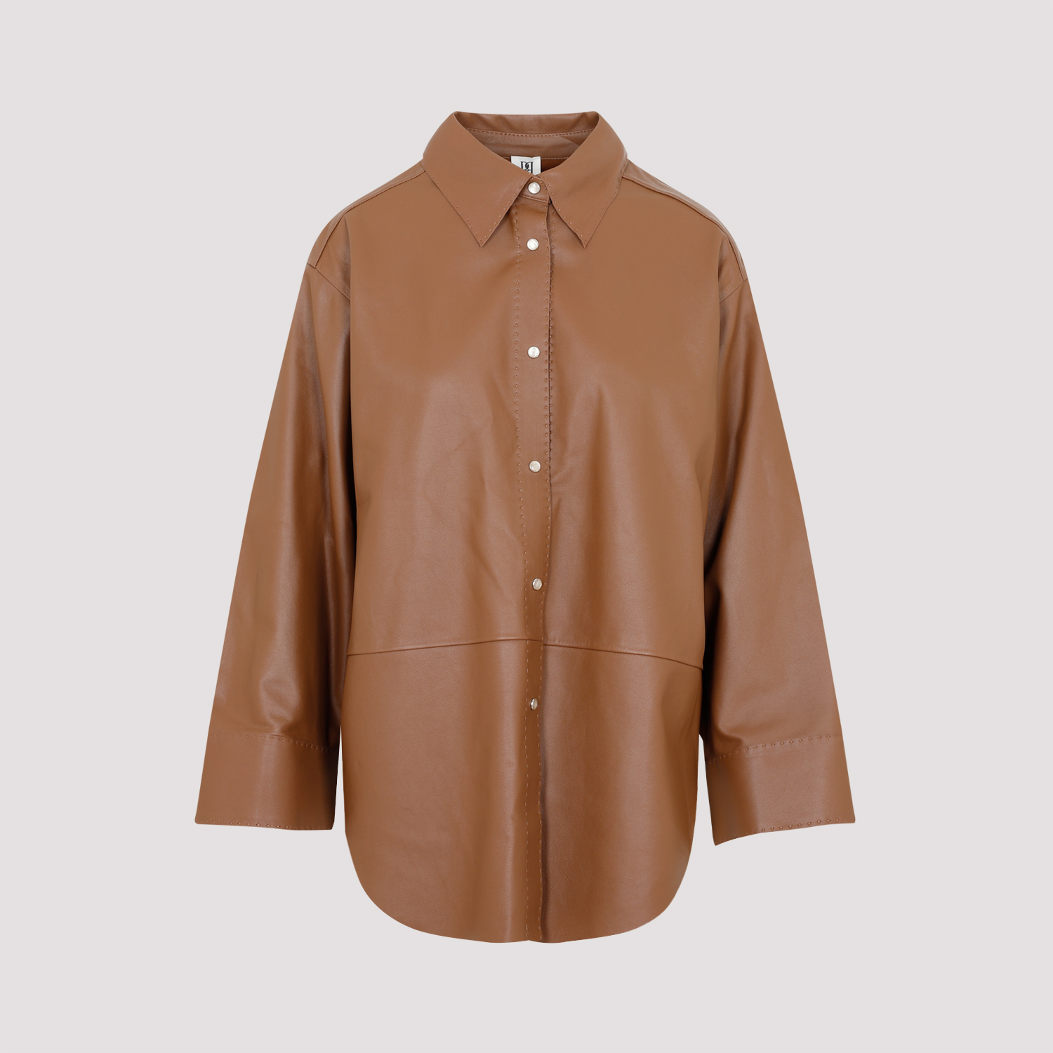 By Malene Birger Barissa Leather Shirt - Bison | Garmentory