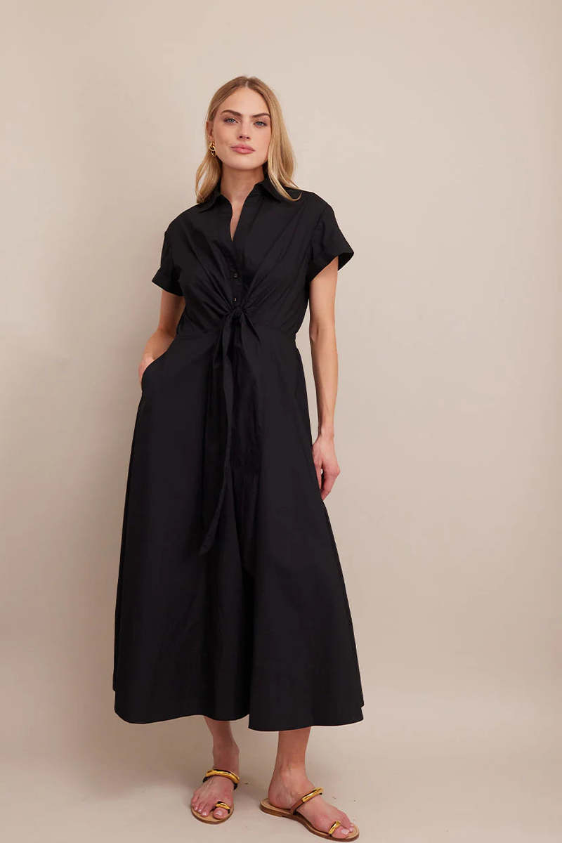 knee length dresses for ladies Cara Cara Asbury Mini Dress in Dots Navy main image 1
