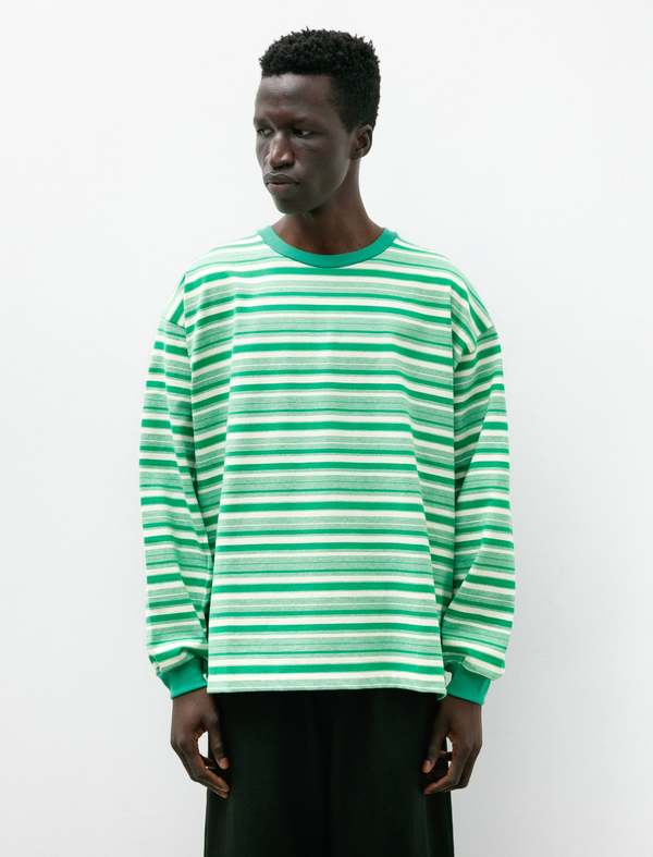 Polyploid Oversize Long Sleeve B - Green/Off White | Garmentory Polyploid Oversize Long Sleeve B - Green/Off White | Garmentory