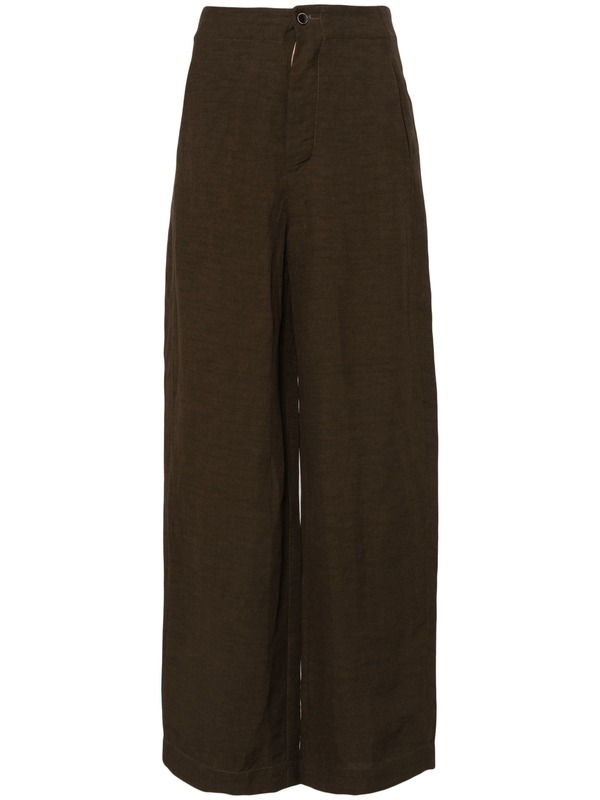 Uma Wang Pitti Linen Pants - Dark Brown | Garmentory