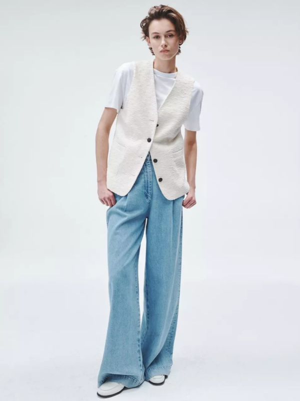 Rag Bone Juliana Tweed Vest Woven Tops 600067227blu main image 1