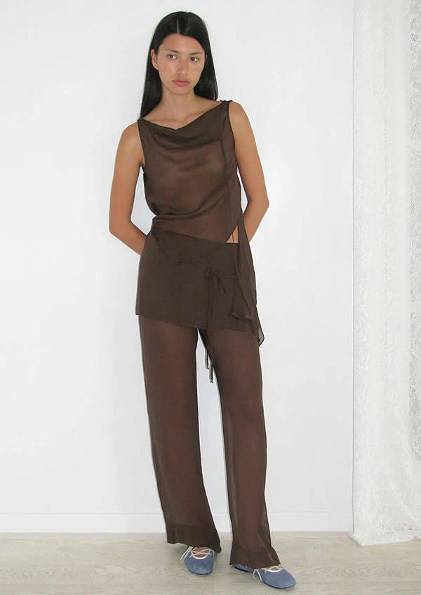 【関税込み】Paloma Wool ネイビー Silk Archive トラウザーズ Paloma Wool: Navy Silk Archive Trousers | SSENSE