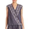 3.1 Phillip Lim Womens Navy Silk Scarf Printed Top - Gray - Thumbnail 1
