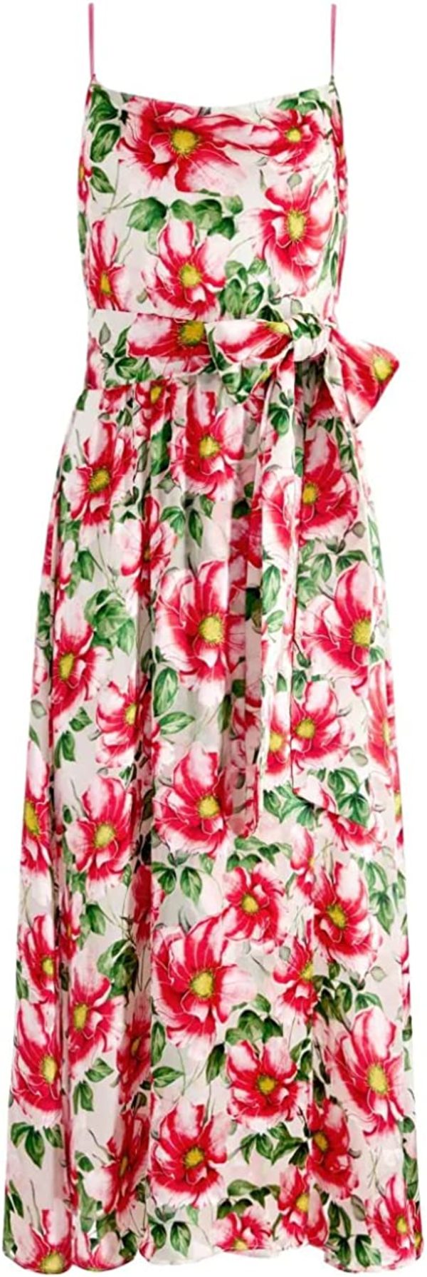 Alice + Olivia Samantha Cowl Neck Midi Dress - High Tea Floral | Garmentory