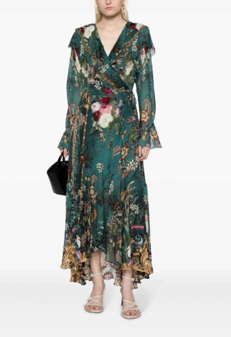 chinese dress ladies CAMILLA Women Ruffle Lace Up Dress - Palazzo Play Date