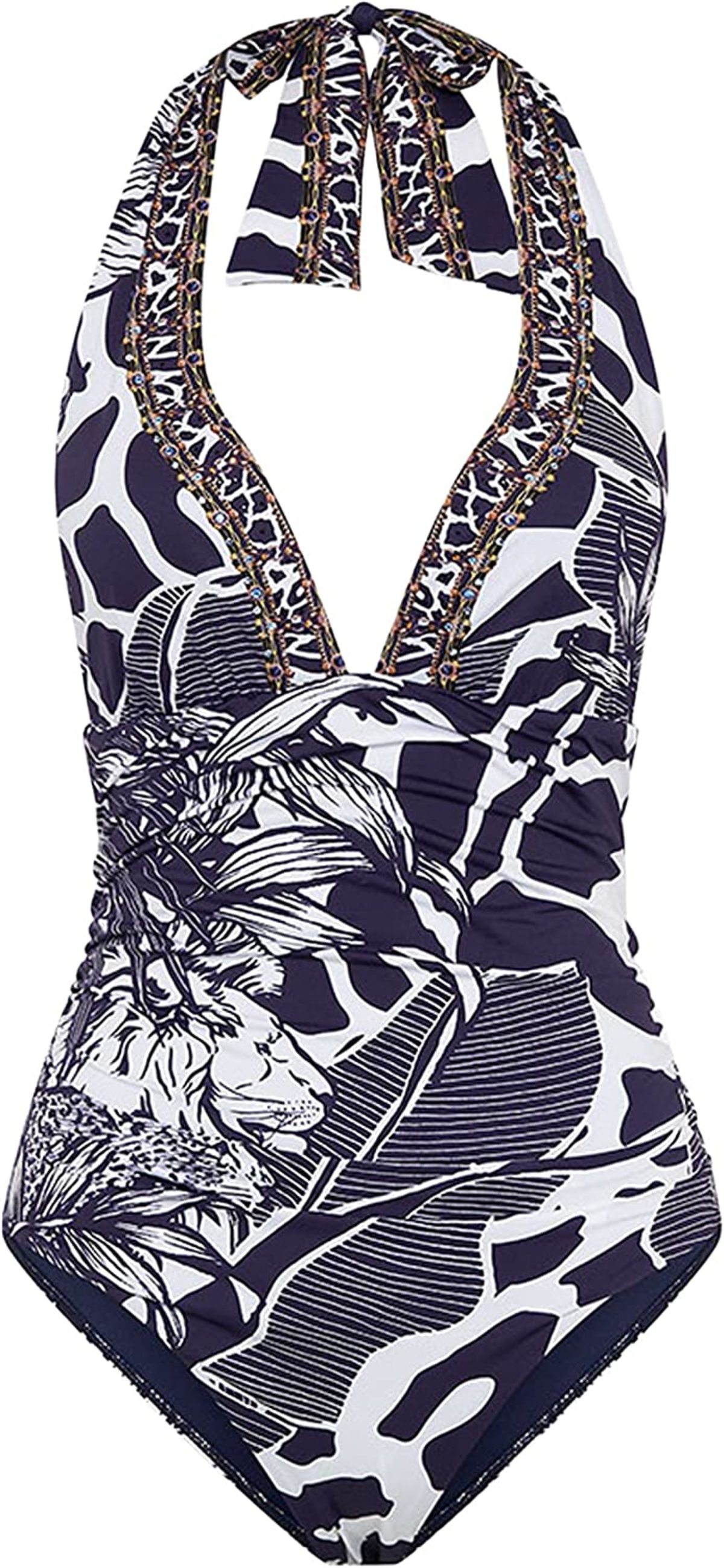 Wide Strap Round Neck One Piece With Low Back Meet Me In Mallorca - Camilla