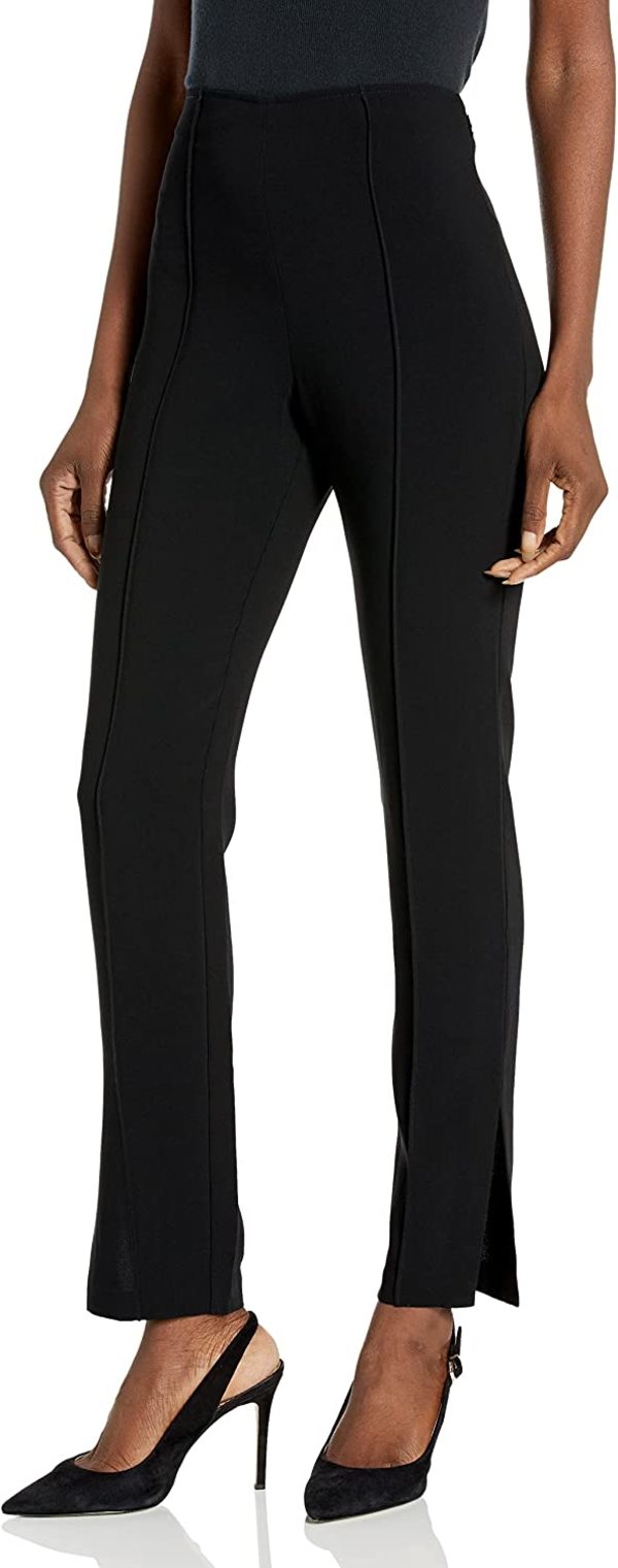 Cinq  Sept Brianne Cotton Side Slit Dress Pants - Black