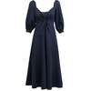 Cinq à Sept Kristina V-Neck Twisted Front Midi Dress - Navy Blue - Thumbnail 2