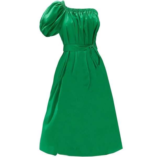 Diane von Furstenberg Pasquale One Shoulder Belted Dress - Signature Green | Garmentory Diane von Furstenberg Pasquale One Shoulder Belted Dress - Signature Green | Garmentory