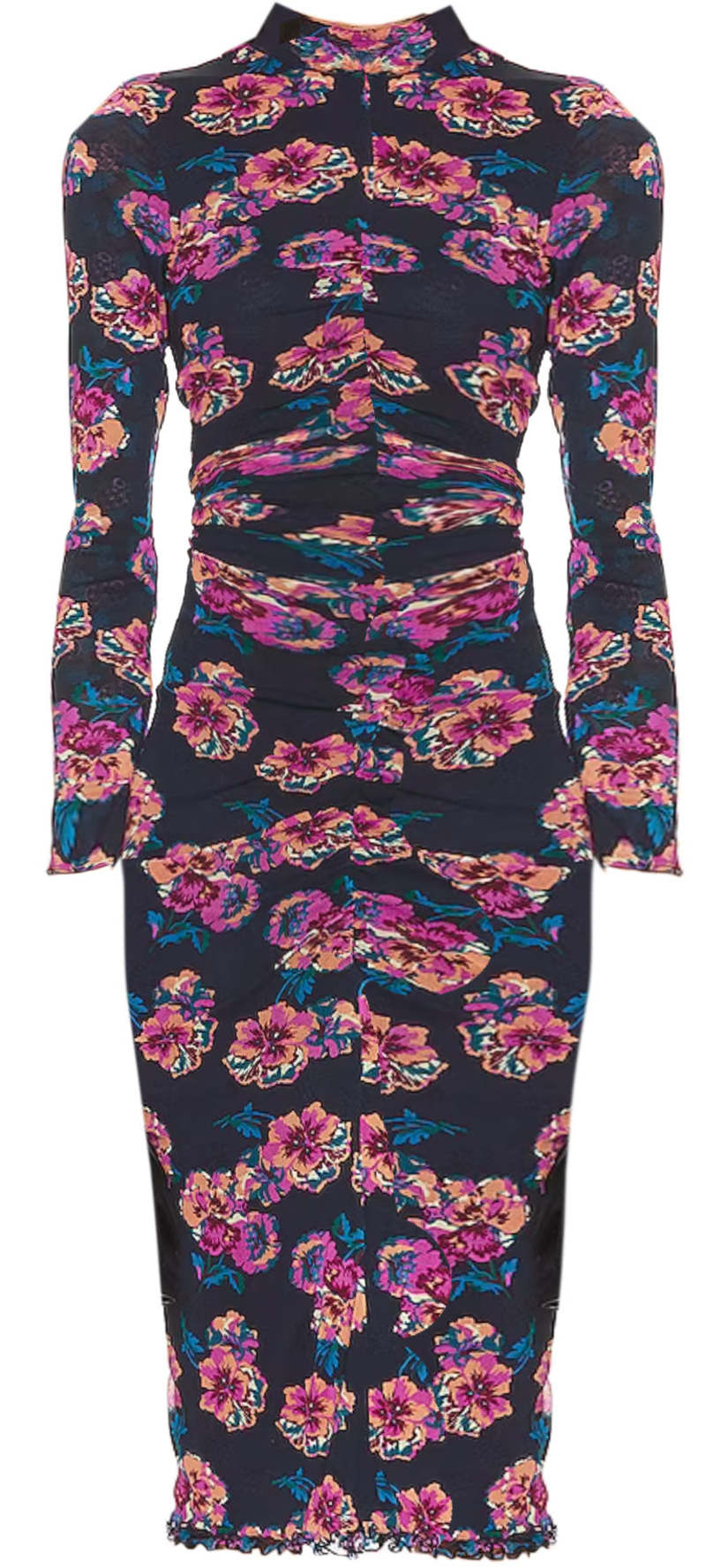 Diane von Furstenberg Verina Mesh Reversible Long Sleeve Midi Dress - Pansy  Wine Floral | Garmentory