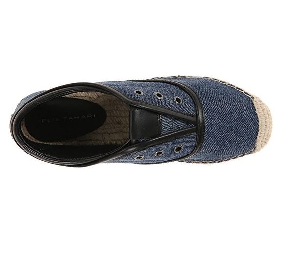 Elie Tahari Mako Denim Slip-On Oxford Espadrille Sneakers - Blue