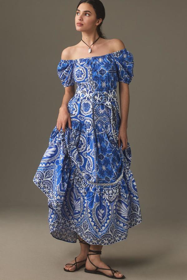princess polly baby blue dress 💙 Fresh Table Scarf Midi Dress: Where Tropics Meet Timelessness Bold yet  effortless. The Fresh Table Scarf Blue Midi Dress by Farm Rio reimagines  the everyday with a spirited mix of tropical