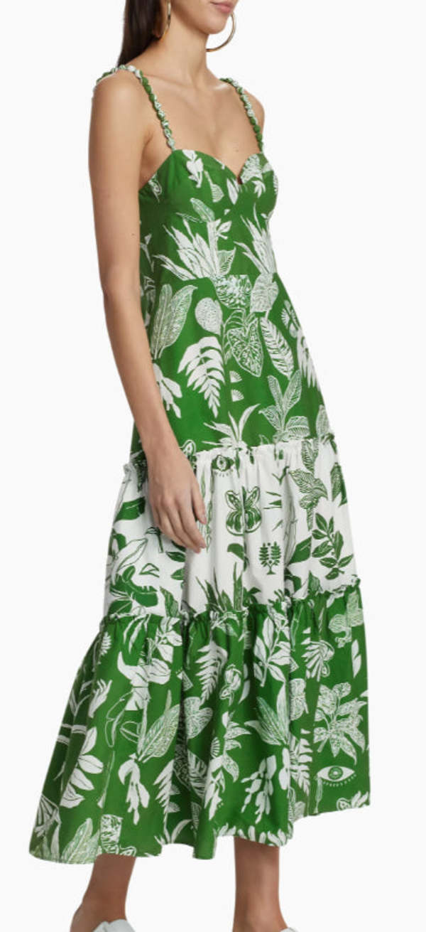 knee length dresses for ladies Mixed Lace Garden Midi Dress – FARM Rio