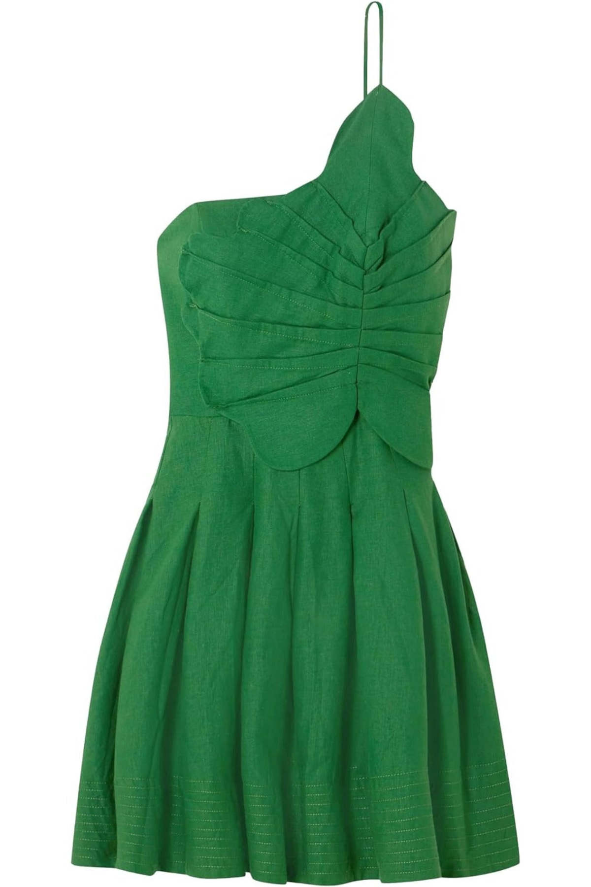 green one shoulder lea mini dress Green One Shoulder Lea Mini Dress – PORTES OF GREECE main image 1