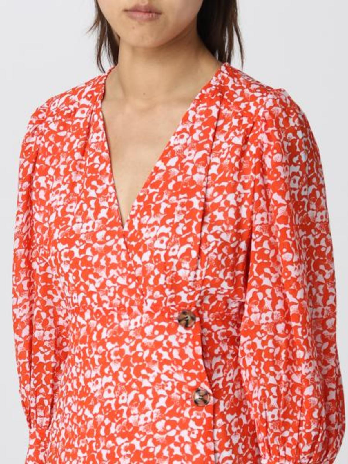 ganni orange floral dress Dress, UK Size 8