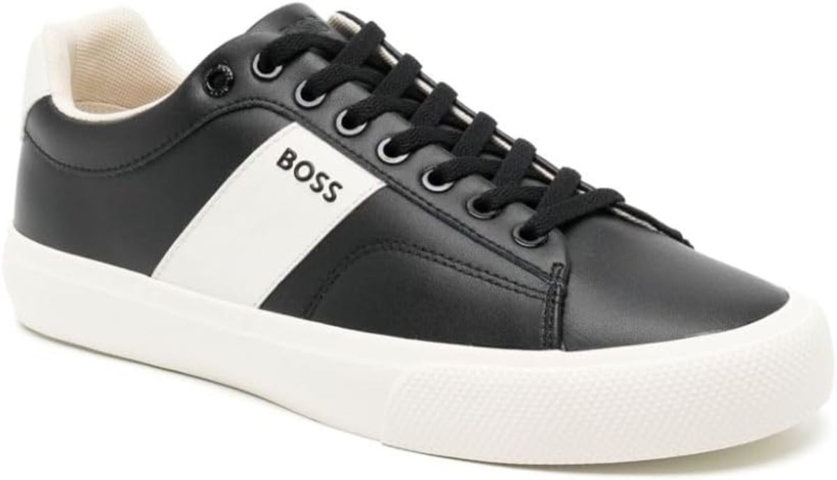 HUGO BOSS Men Aiden Logo Block Leather Low Top Lace Up