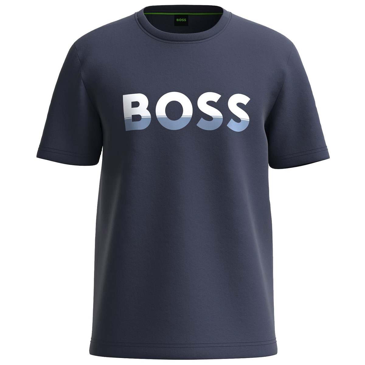 HUGO BOSS Men Big Logo Jersey Cotton T-Shirt - Navy | Garmentory