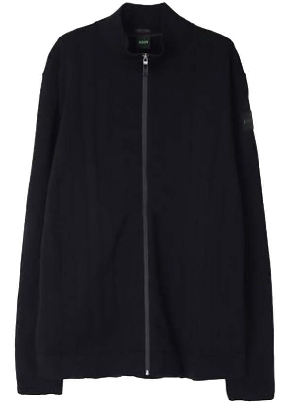 Hugo Boss Men Stand Up Collar Cotton Blend Zardin 402 jacket - Dark Blue