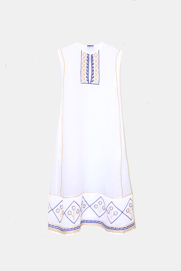 Thierry Colson Apolonia Midi Linen Dress | Garmentory