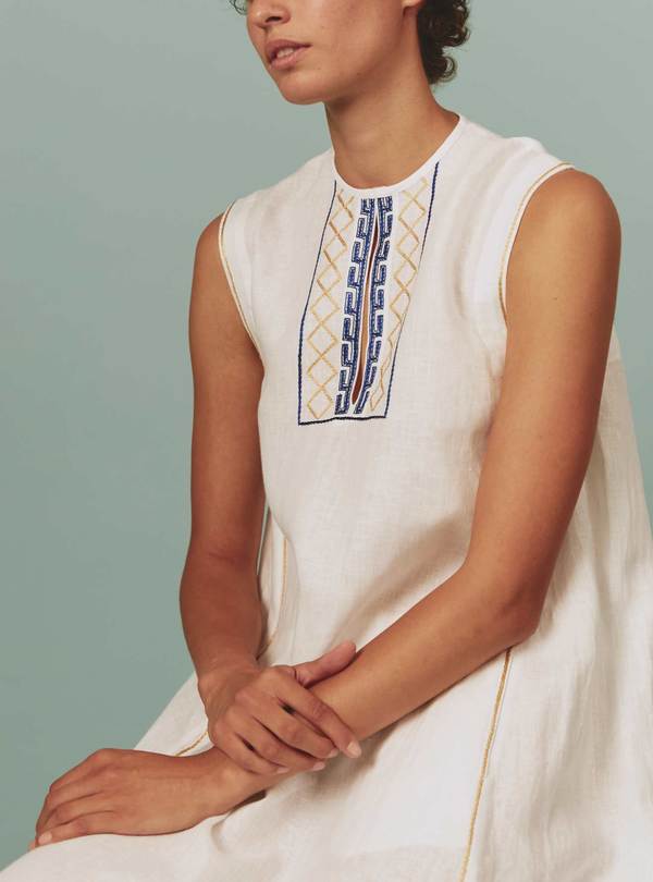Thierry Colson Apolonia Midi Linen Dress | Garmentory
