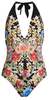 Johnny Was Royal Halter One Piece Swimsuit - Multicolor - Thumbnail 1