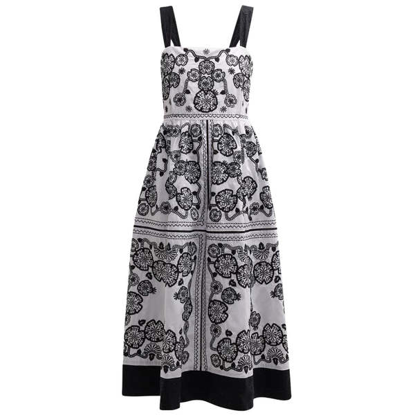 midi block print dress Blue Block Print Floral Lily Dress Navy Floral / x-small