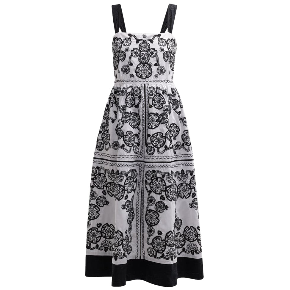 Johnny Was Mel Embroidered Square Neckline Midi Dress - Multicolor |  Garmentory