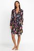 Johnny Was Sognatore Nero's Long Sleeve Self Tie Belt Sleep Robe - Multi Floral - Thumbnail 2