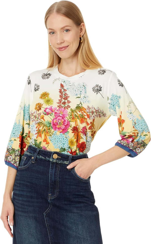 Johnny Was Delite Puff Sleeve Top - Multicolor