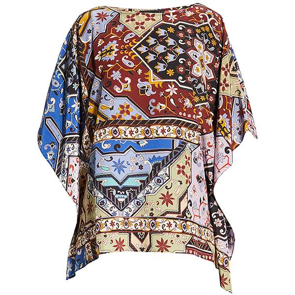 Johnny Was Miklos Silk Easy Top Blouse - Multicolor
