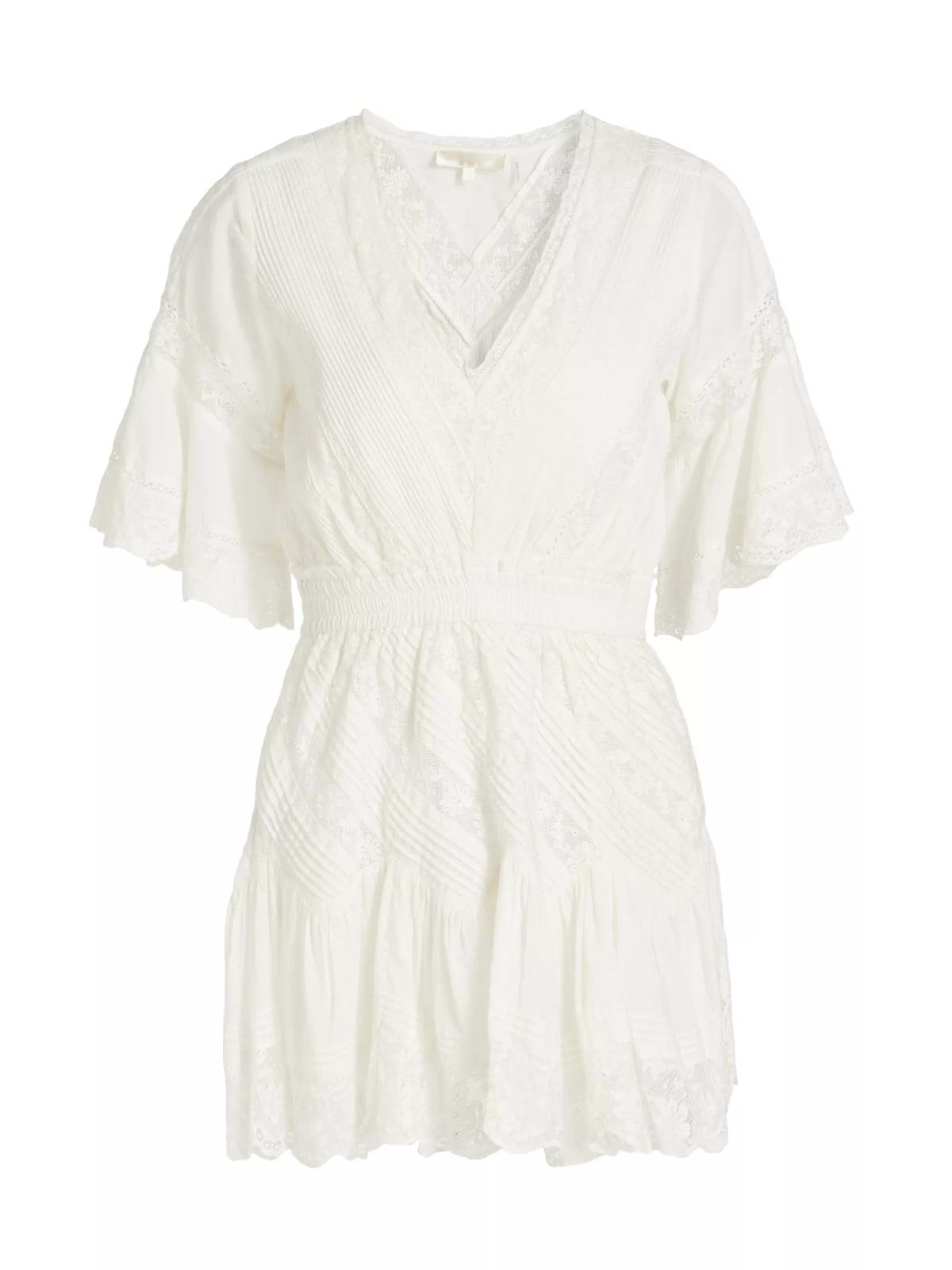 chinese dress ladies Ivory Lace Long Sleeve Mini Dress