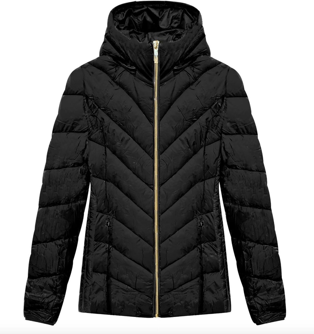 ダウンベスト Michael Kors Black polyester sleeveless jacket Michael kors sleeveless jacket cheap