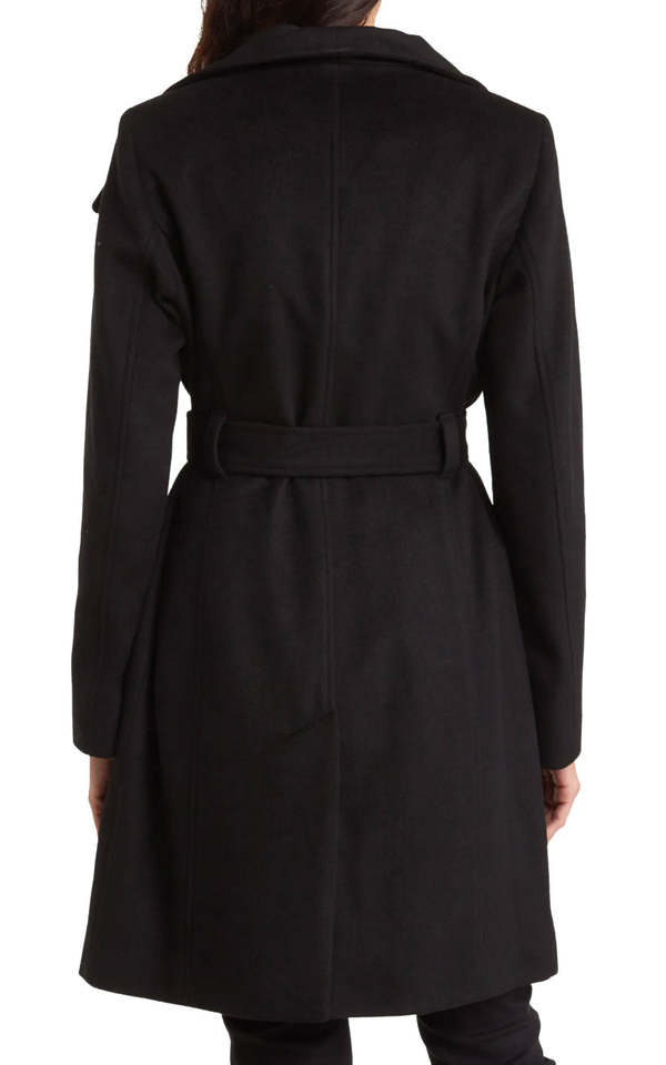 専用 Michael Kors ウールブレンドラップロングコート Wool Blend Wrap Coat in BLACK - Sale | Michael Kors [US]
